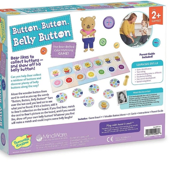 Peaceable Kingdom Button Belly Button Game kids game toy coloring for 2yr - Picture 7 of 10